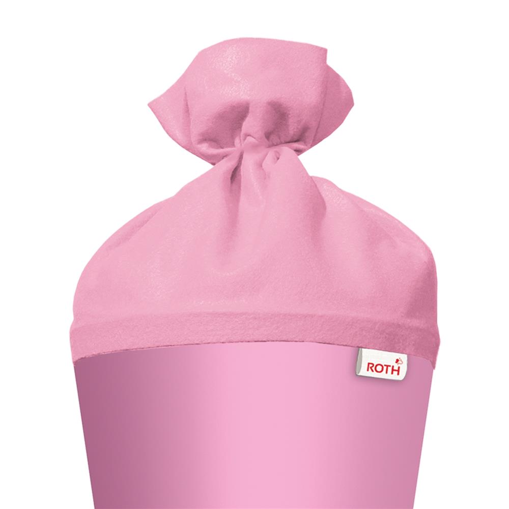 Roth Schultüte-Rohling/Basteltüte, rosa, 70cm, rund, Rot(h)-Spitze, mit Filzverschluss