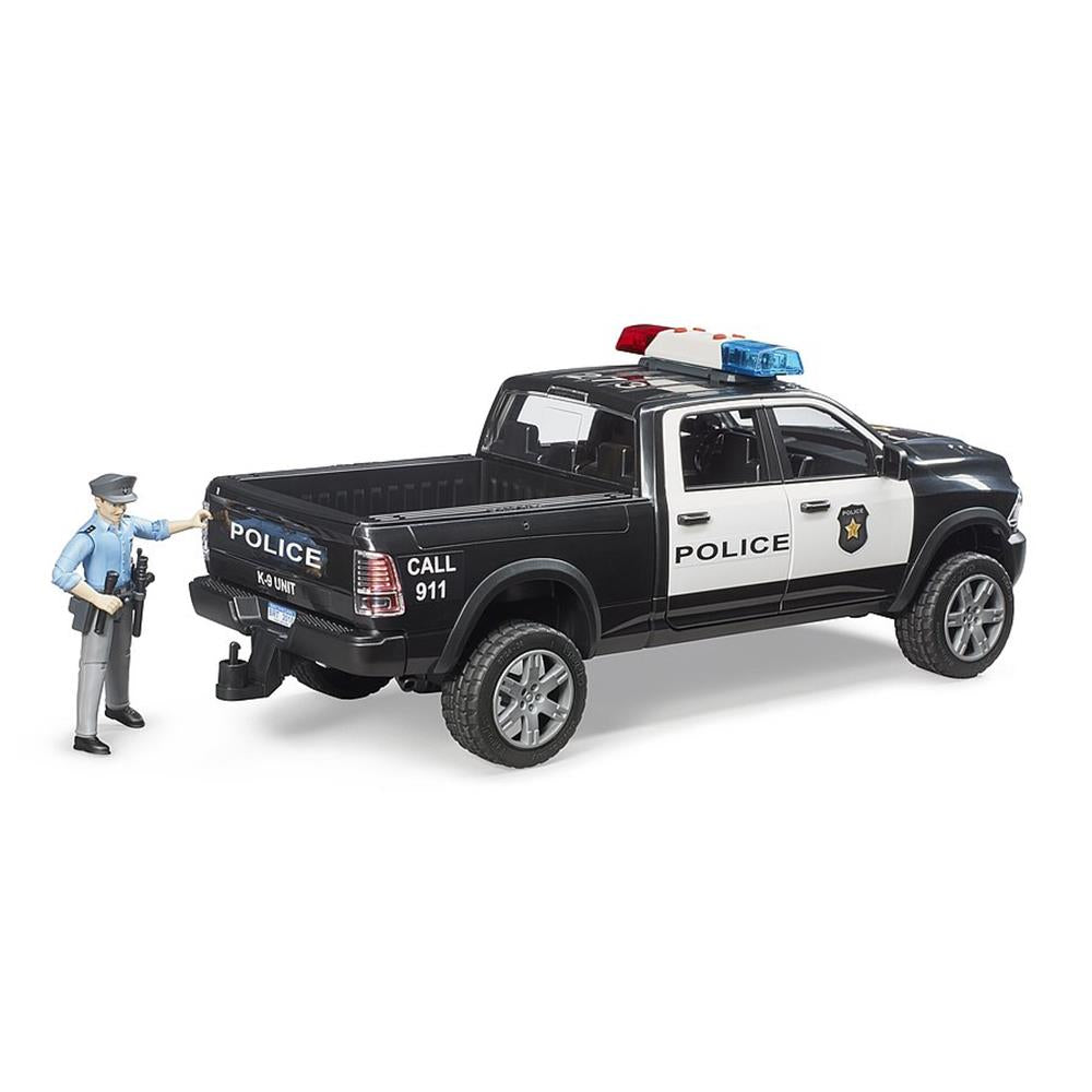 Bruder 02505 - RAM 2500 Polizei Pickup mit Polizist, 1:16, mit Licht & Sound