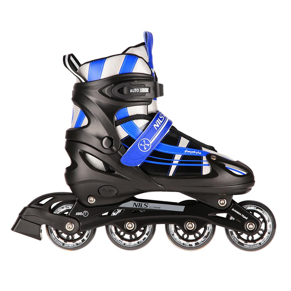 NILS EXTREME NH18366A 2in1 Inliner Schlittschuhe Kinder Gr. 34-38, Dunkelblau, verstellbar