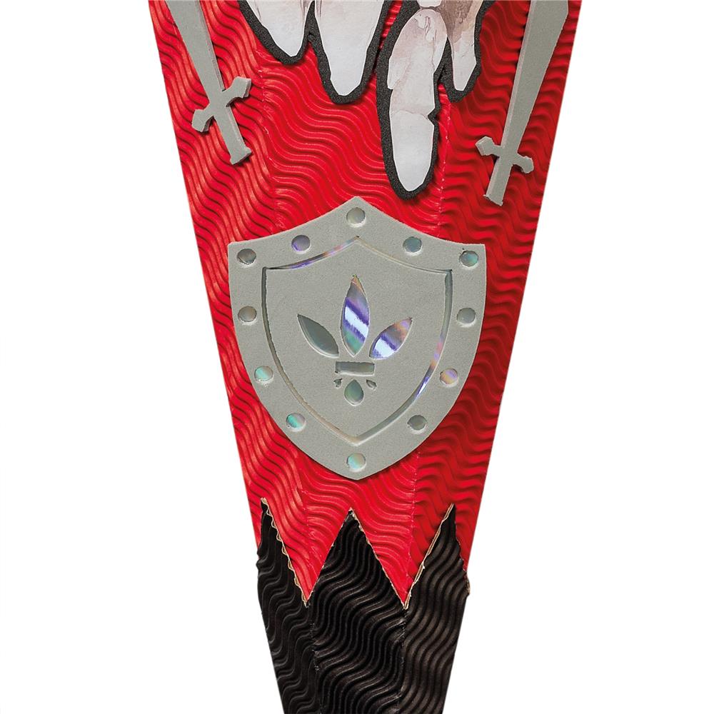 Roth Schultüte-Bastelset, Feuerdrache, 68cm, eckig, Rot(h)-Spitze, Kreppverschluss