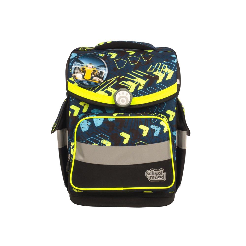 School-Mood Schulranzenset Timeless Air+ Elias (Rennwagen, schwarz)