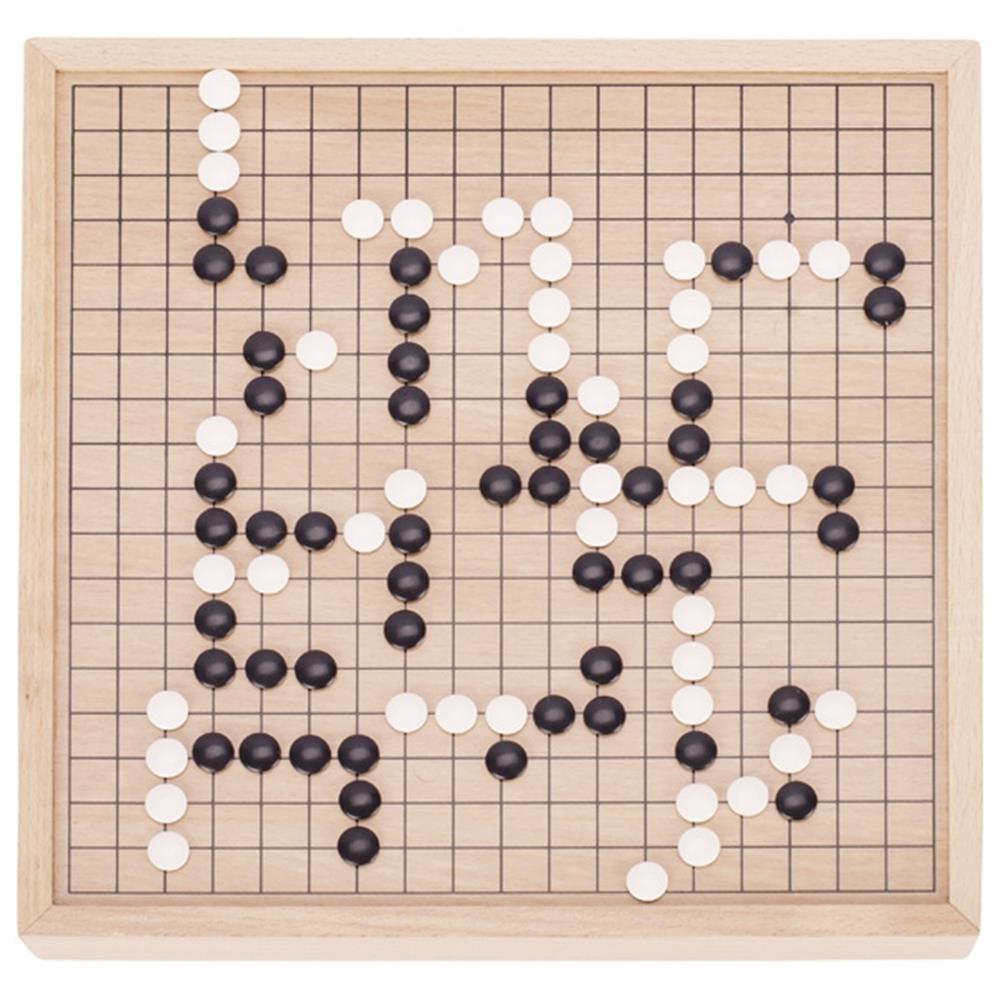 Goki Go Brettspiel mit Ausziehfächern, aus Holz, für 2 Spieler