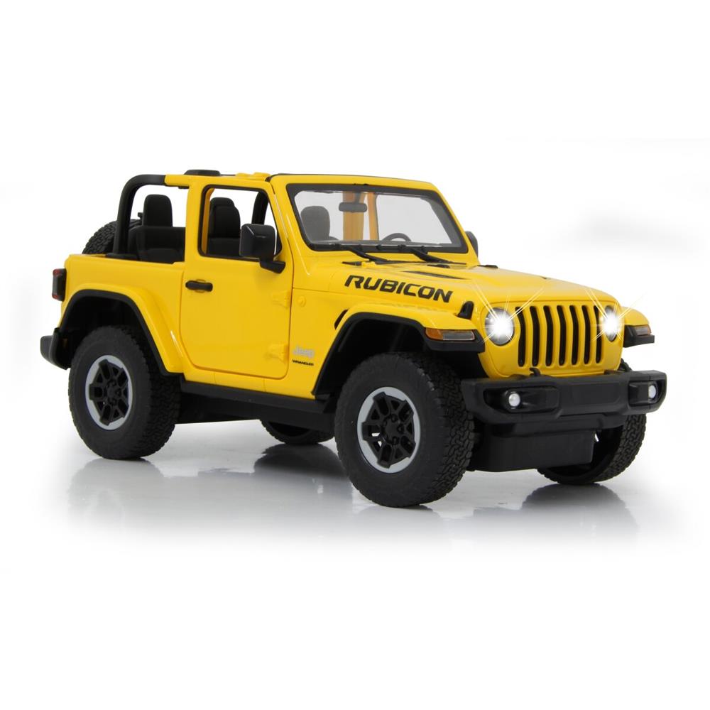 Jamara Jeep Wrangler JL 1:14 gelb 2,4GHz Tür manuell Ferngesteuertes Auto mit LED Fahrlicht