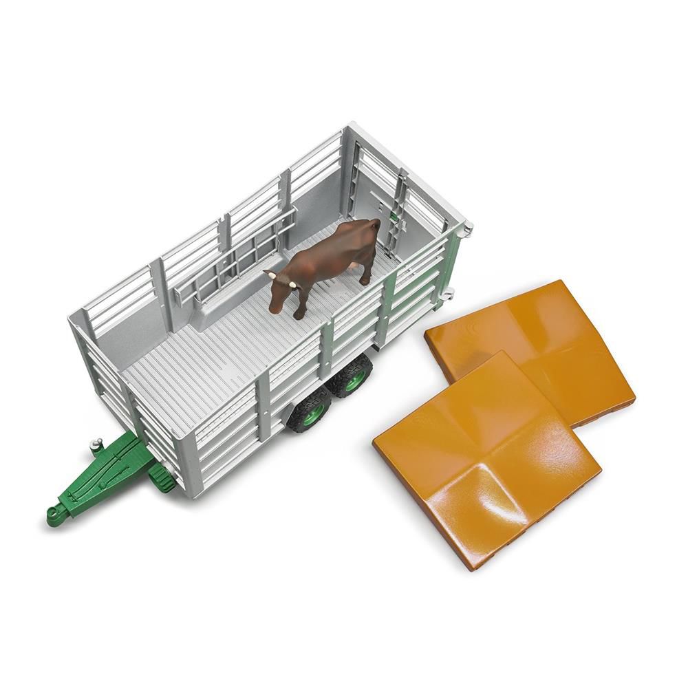 Bruder 02227 - Viehtransportanhänger mit 1 Rind