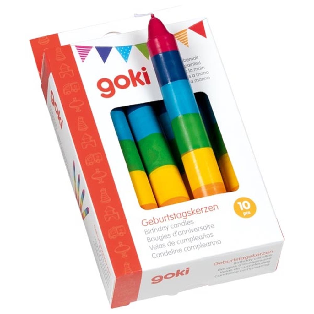 Goki Geburtstagskerzen-Set, 10 Stück, bunt