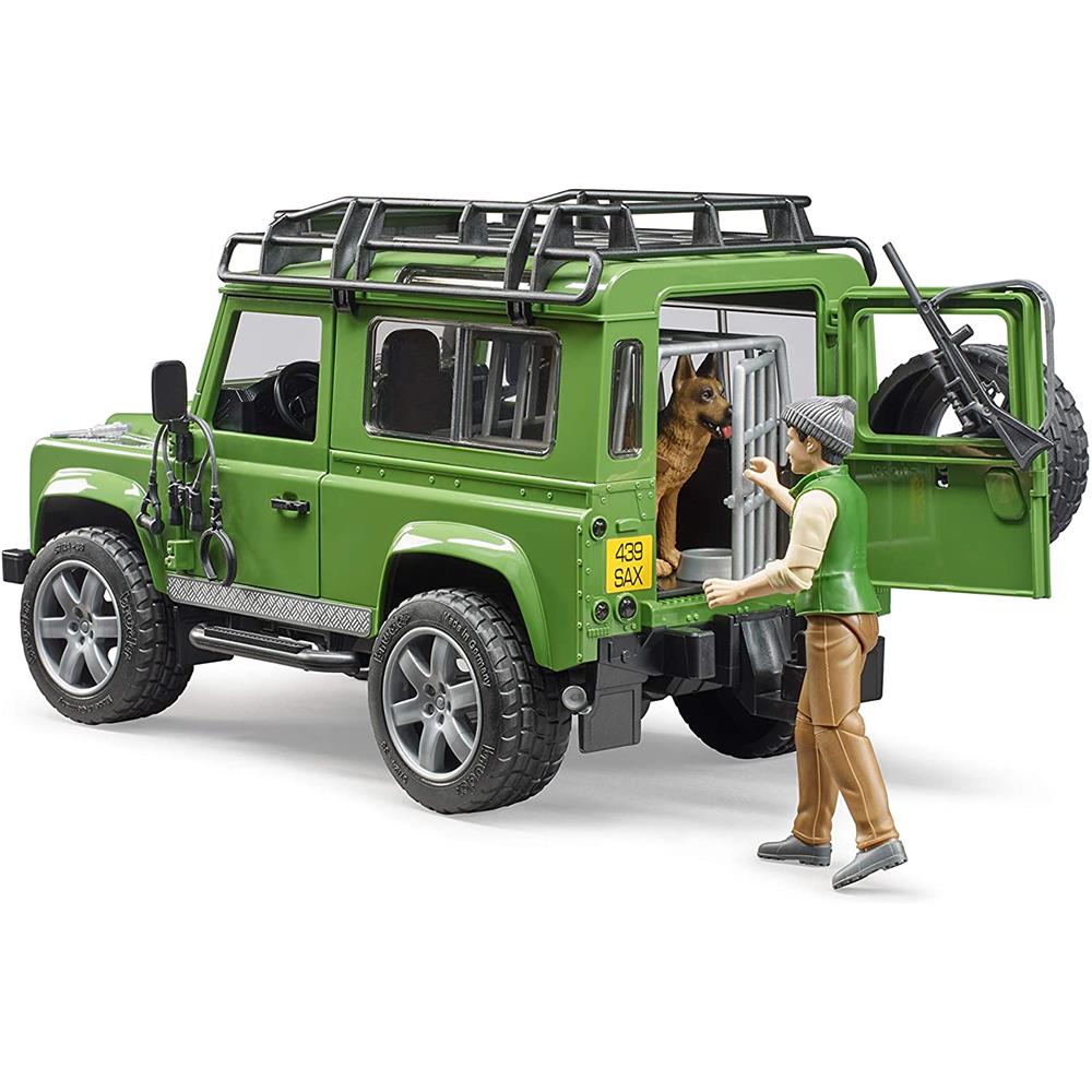 Bruder 02587 - Land Rover Defender Station Wagon mit Förster und Hund