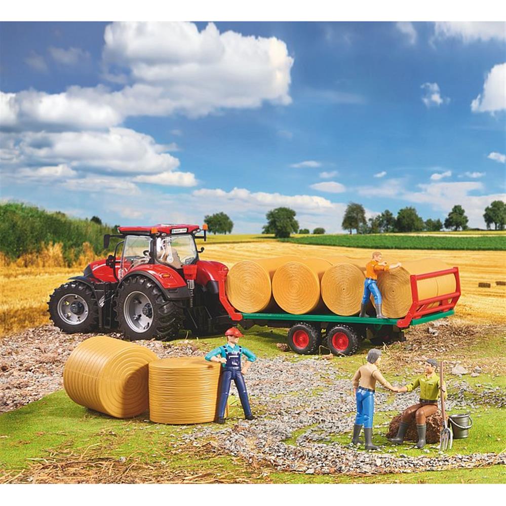 Bruder 02220 - Ballentransportanhänger mit 8 Rundballen