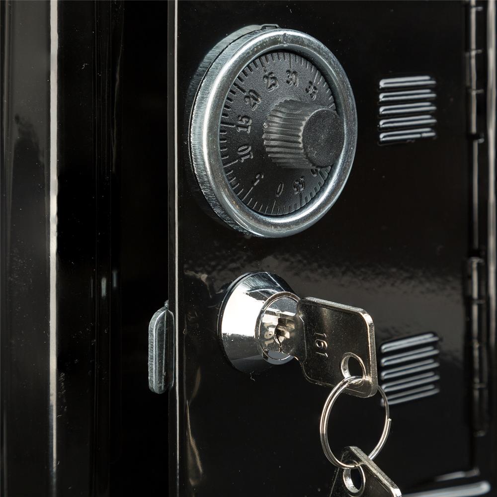 Idena Spartresor mit Zahlenschloss & Schlüsselschloss Schwarz aus Metall Spardose