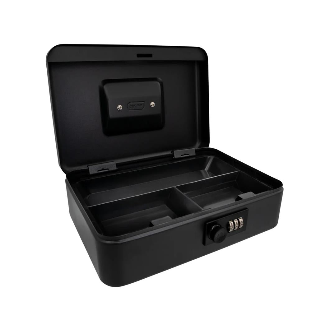 Idena Geldkassette mit Zahlenschloss, aus Metall, schwarz