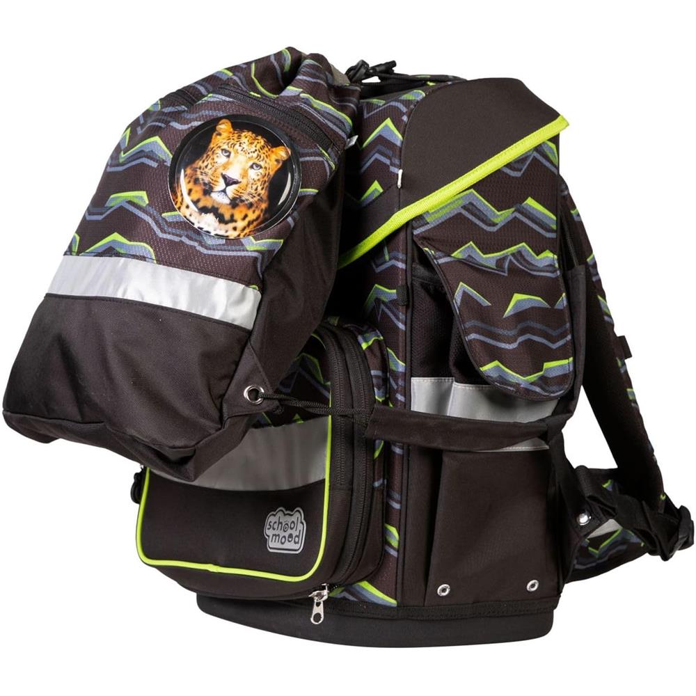 School-Mood Schulranzenset Timeless Pro Finn (Panther), 7-teilig