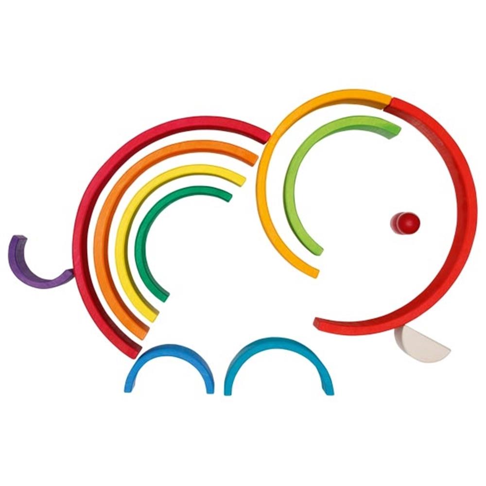 goki Holzbausteine - Großer Regenbogen, bunt lackiert