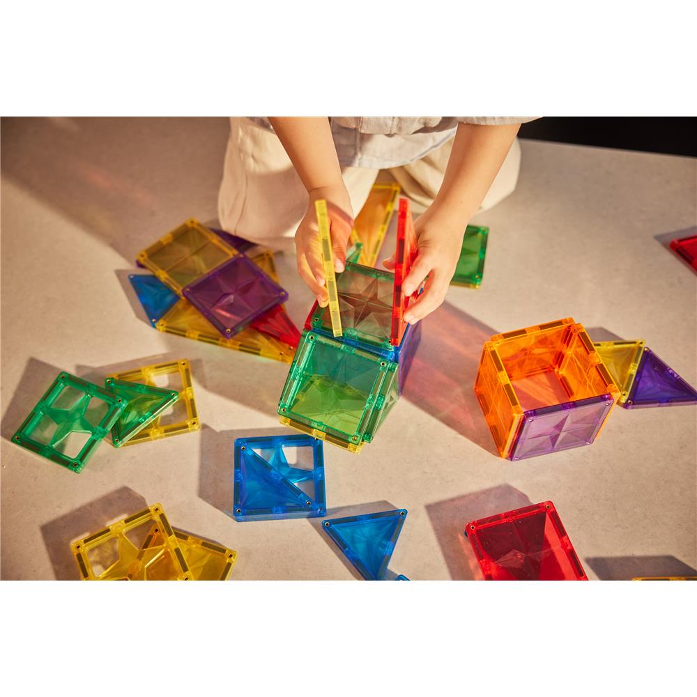 Cleverclixx Original-Bausatz in Knallfarben 60 Teile, langlebiges Magnetspielzeug, Magnetfliesen