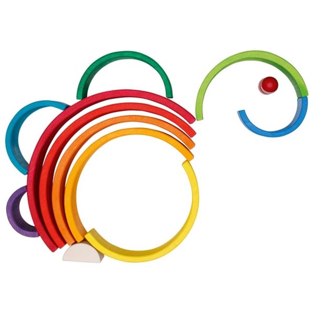 goki Holzbausteine - Großer Regenbogen, bunt lackiert