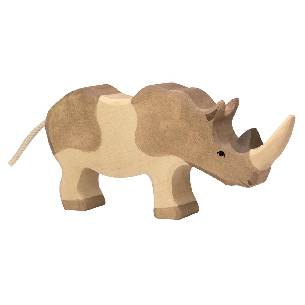 Holztiger Holzfigur - Nashorn, Holzspielzeug, ab 3 Jahren