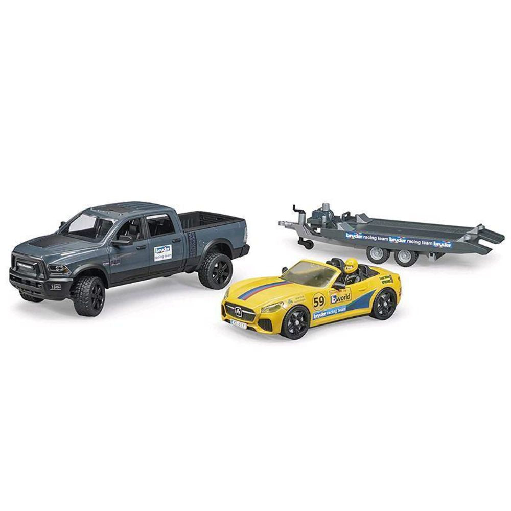 Bruder 02504 - RAM 250 Power Wagon und BRUDER Roadster Racing Team