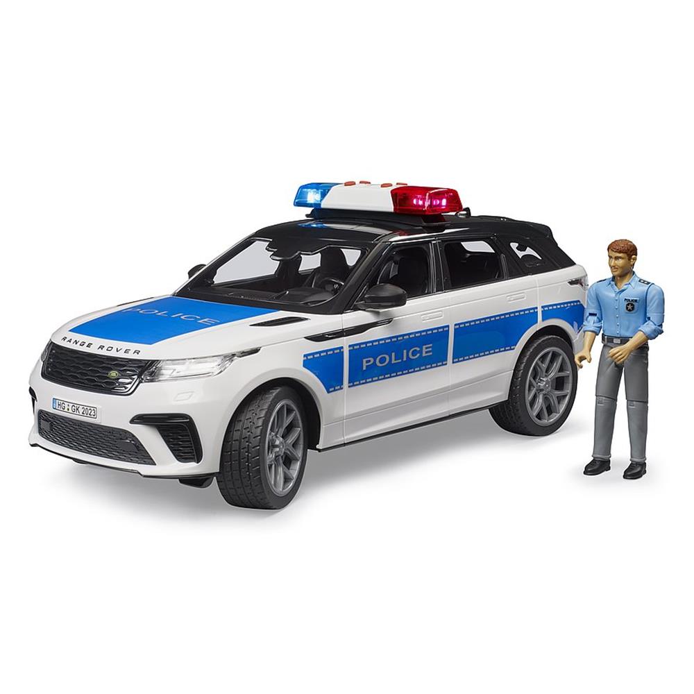 Bruder 02890 - Range Rover Velar Polizeifahrzeug mit Polizist, 1:16, mit Licht & Sound