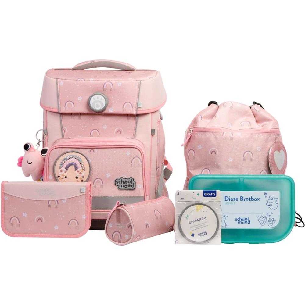 School-Mood Schulranzenset Champion Maxx Pro Rainbow, 7-teilig