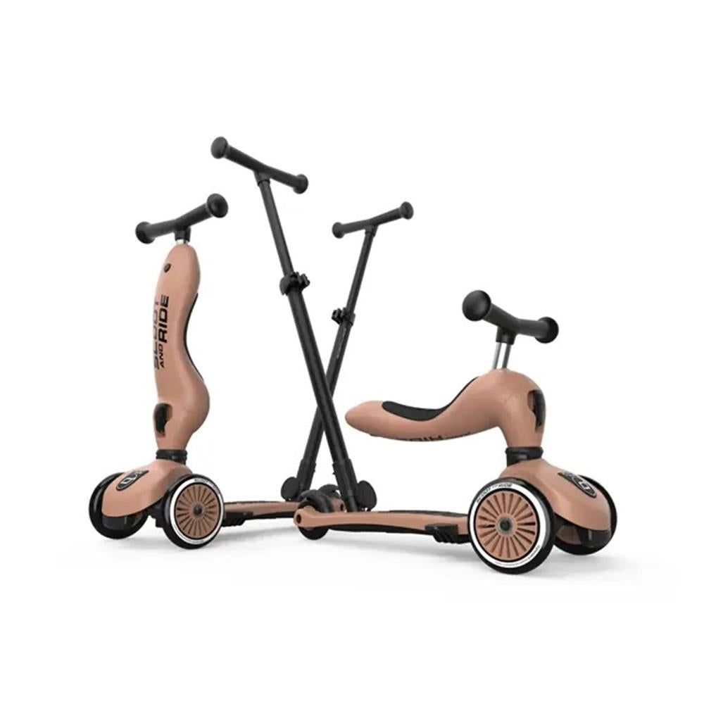 Scoot & Ride Highwaykick 1 Push and Go, mocha - Kinderroller mit Schiebestange
