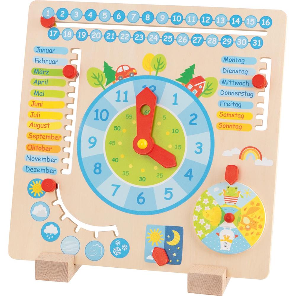 Goki Jahresuhr - Lernspielzeug (Kalender, Jahreszeiten, Wetter und Uhrzeit)
