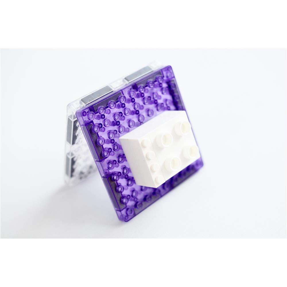 Cleverclixx Brick Tiles Pack Knallfarben 16 Teile, magnetische Steckbauteile, kompatibles Magnetspielzeug