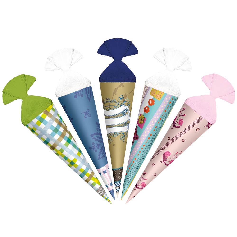 Roth Deko-Schultüten 15 cm „Zum Schulwechsel“ – 5er Set