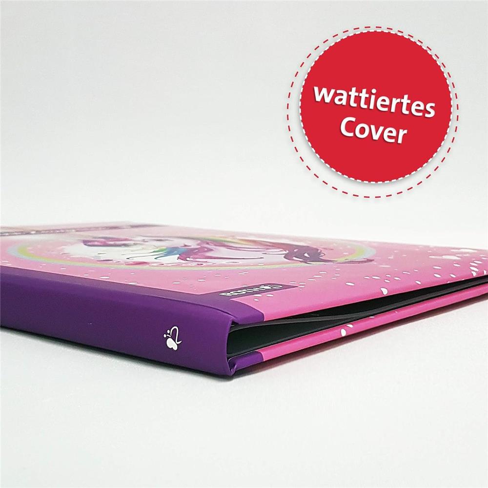 Roth Zeugnismappe Einhornportrait mit Glitzer, mit 10 A4 Klarsichthüllen