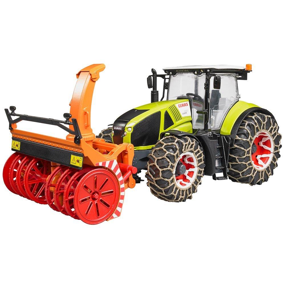 Bruder 03017 - Claas Axion 950 mit Schneeketten und Schneefräse