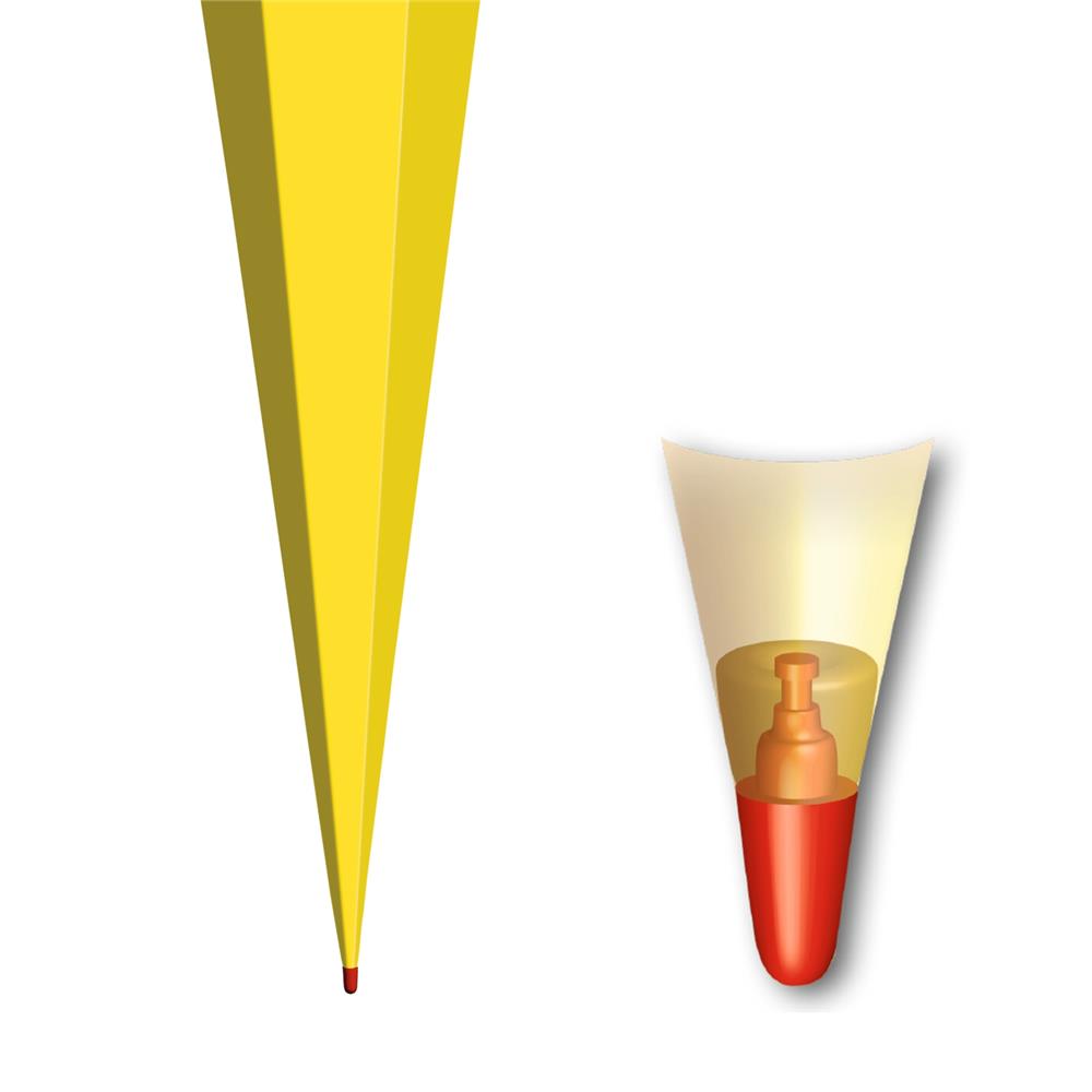 Roth Schultüte-Rohling/Basteltüte, gelb, 85cm, eckig, Rot(h)-Spitze, mit Tüllverschluss