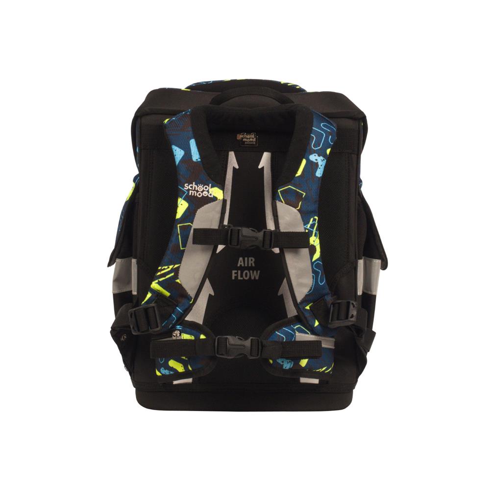School-Mood Schulranzenset Timeless Air+ Elias (Rennwagen, schwarz)