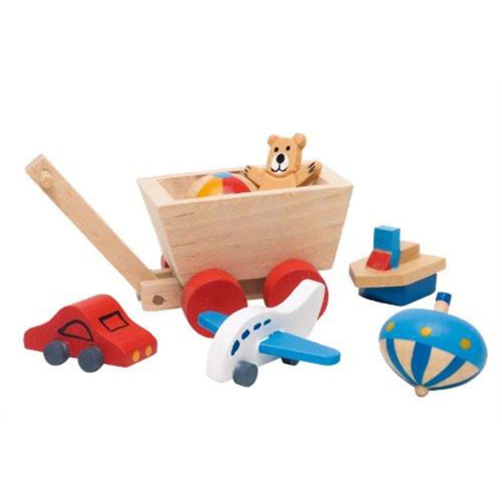 Goki Accessoires Kinderzimmer, 7-teiliges Puppenhauszubehör aus Holz
