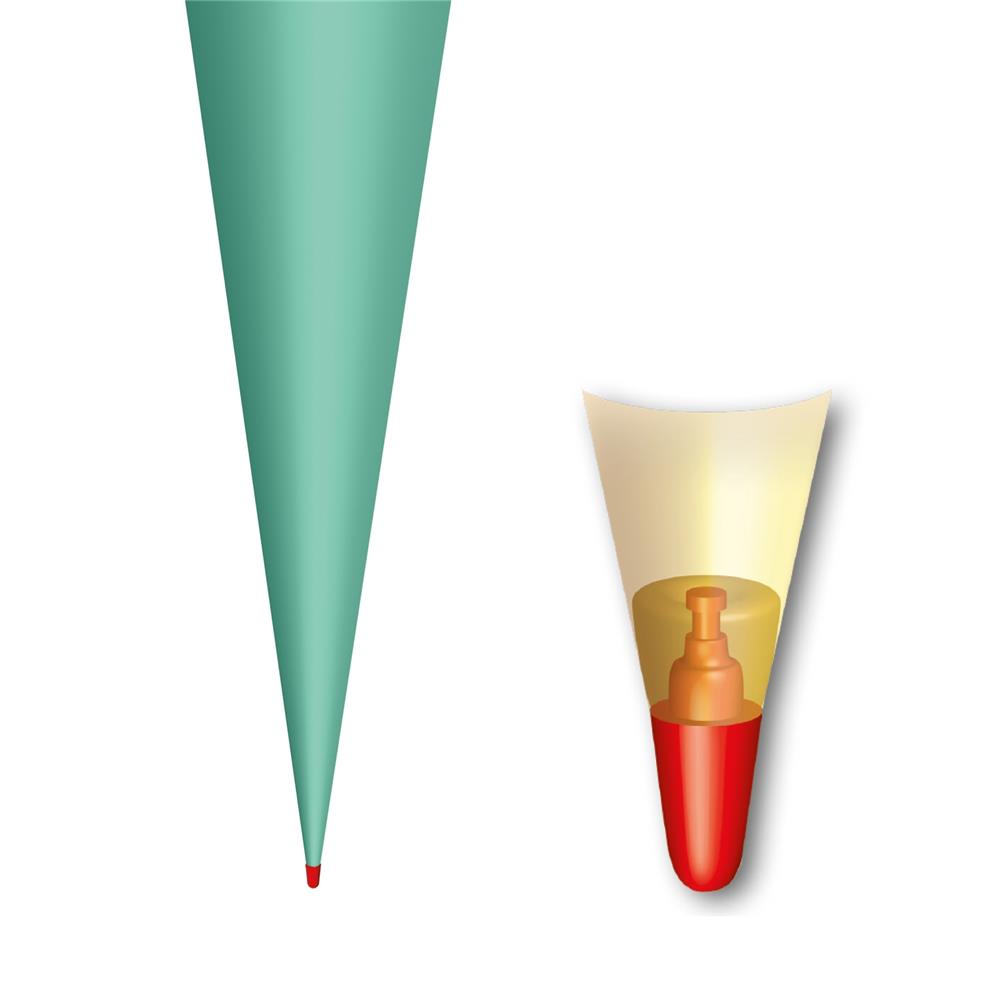 Roth Schultüte-Rohling/Basteltüte, mint, 70cm, rund, Rot(h)-Spitze, mit Filzverschluss (blau)