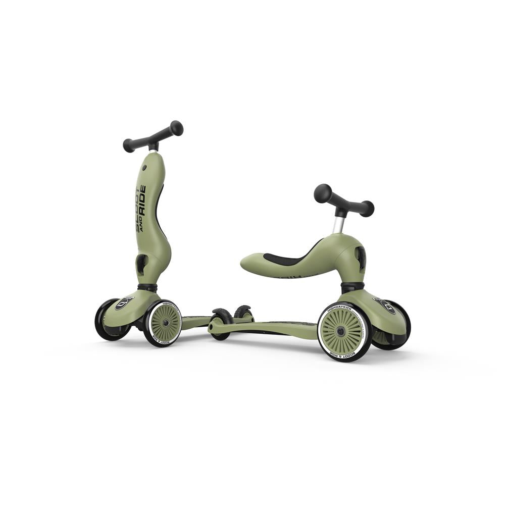 Scoot & Ride Highwaykick 1, olive - 2in1 Kinderroller, ab 1 Jahr