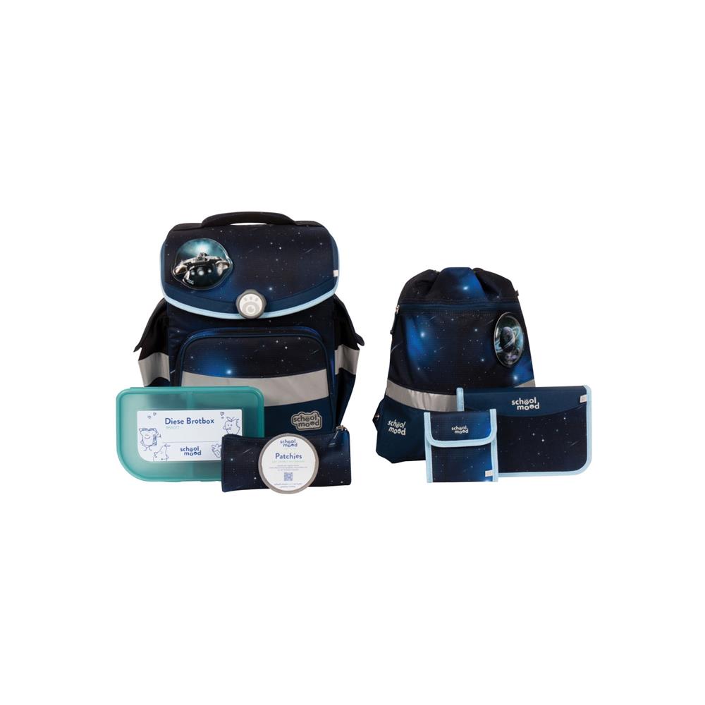 School-Mood Schulranzenset Timeless Air+ Moritz (Weltall, blau)
