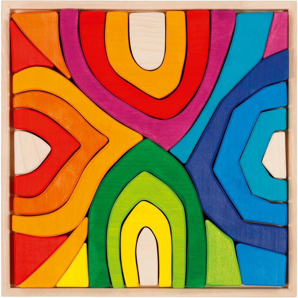 Goki Holzbausteine - Vier Jahreszeiten, bunt lackiert