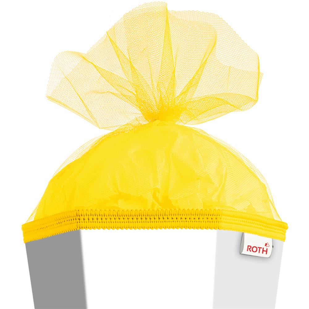 Roth Schultüte-Rohling/Basteltüte, weiß, 85cm, eckig, Rot(h)-Spitze, mit Tüllverschluss (gelb)