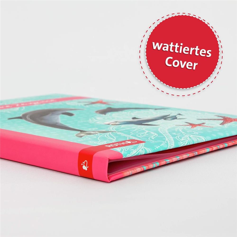 Roth Zeugnismappe Delfin & Seesterne mit Glitter, mit 10 A4 Klarsichthüllen