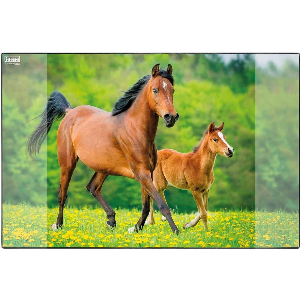Idena Schreibtischunterlage mit zwei Einstecktaschen, Pferde