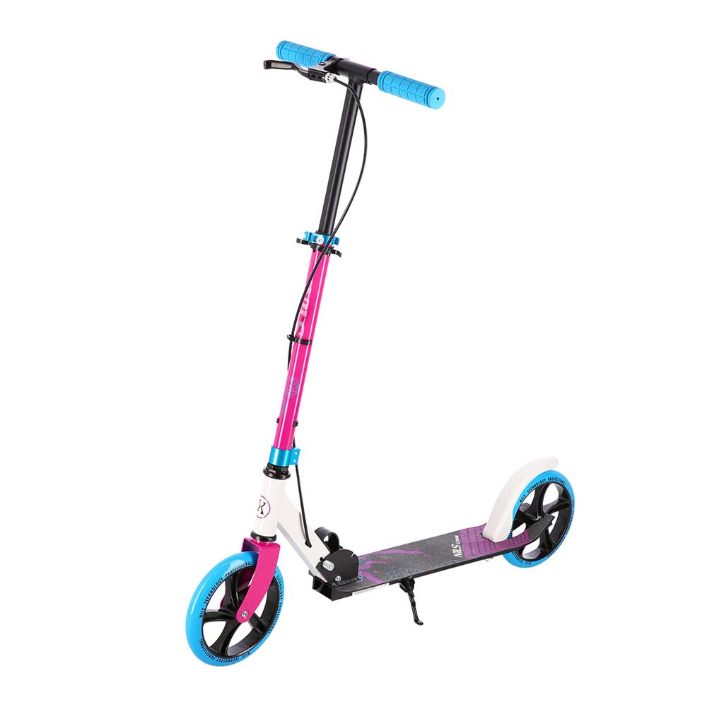NILS EXTREME HM0107 City Scooter Weiß-Pink, Freizeitroller, ABEC-7, Handbremse, bis 100 kg