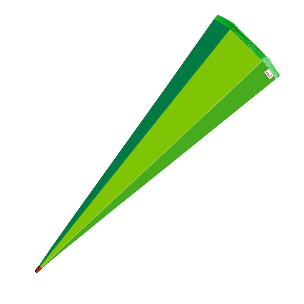 Roth Schultüte-Rohling/Basteltüte, grün, 85cm, eckig, Rot(h)-Spitze, ohne Verschluss