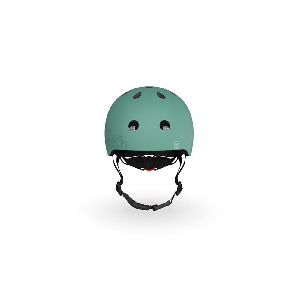 Scoot & Ride Kinderhelm Größe XXS-S (45-51 cm) reflective forest - Schutzhelm mit LED-Licht