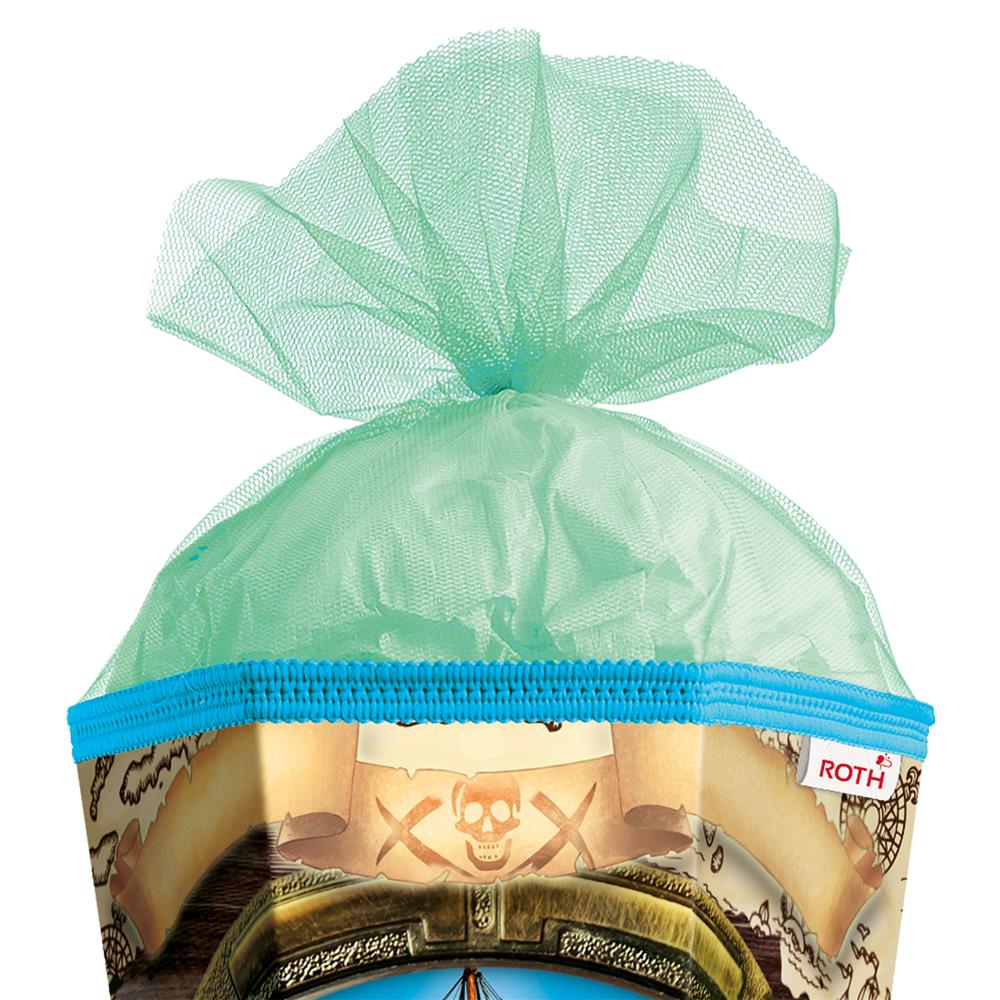 Roth Schultüte Piratenschiff, 85cm, eckig, Rot(h)-Spitze, Tüllverschluss