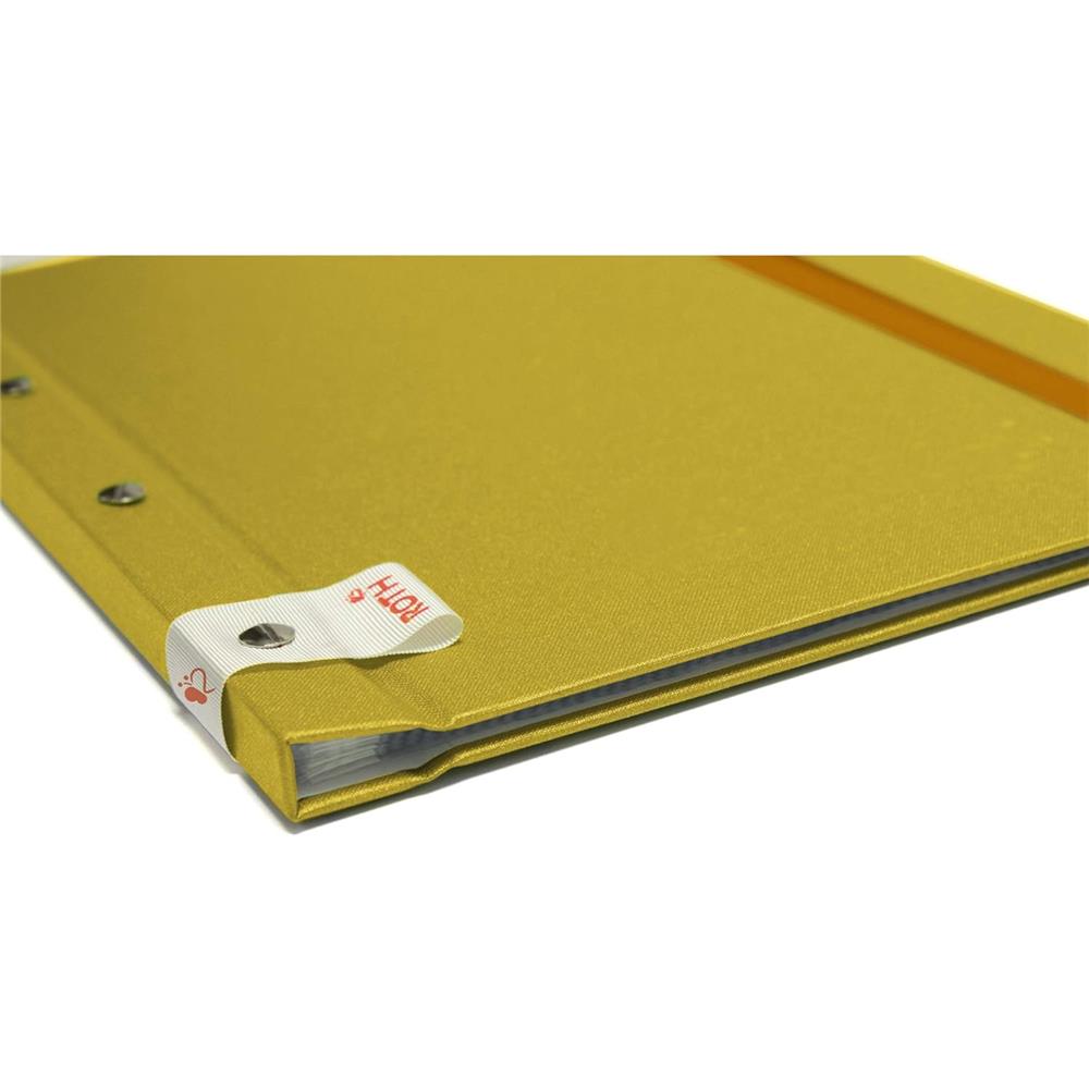 Roth Zeugnismappe Metallium Gold, mit 12 A4 Klarsichthüllen, im Buchleineinband