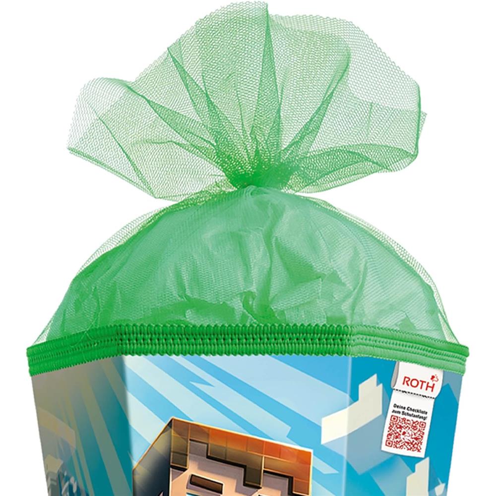 Roth Schultüte Block Game, 85cm, eckig, Rot(h)-Spitze, Tüllverschluss