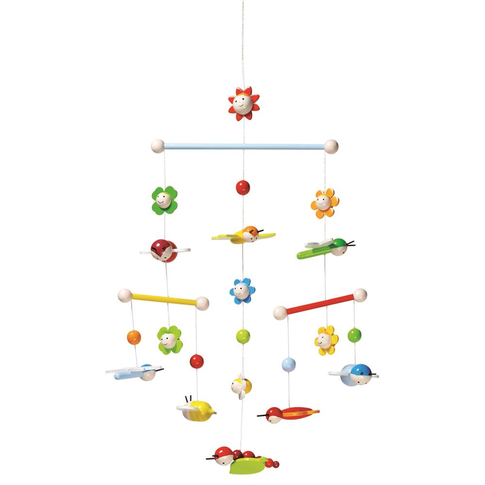 goki 3-D Mobile Frühlingswiese Holzmobile Babyzimmer Babymobile