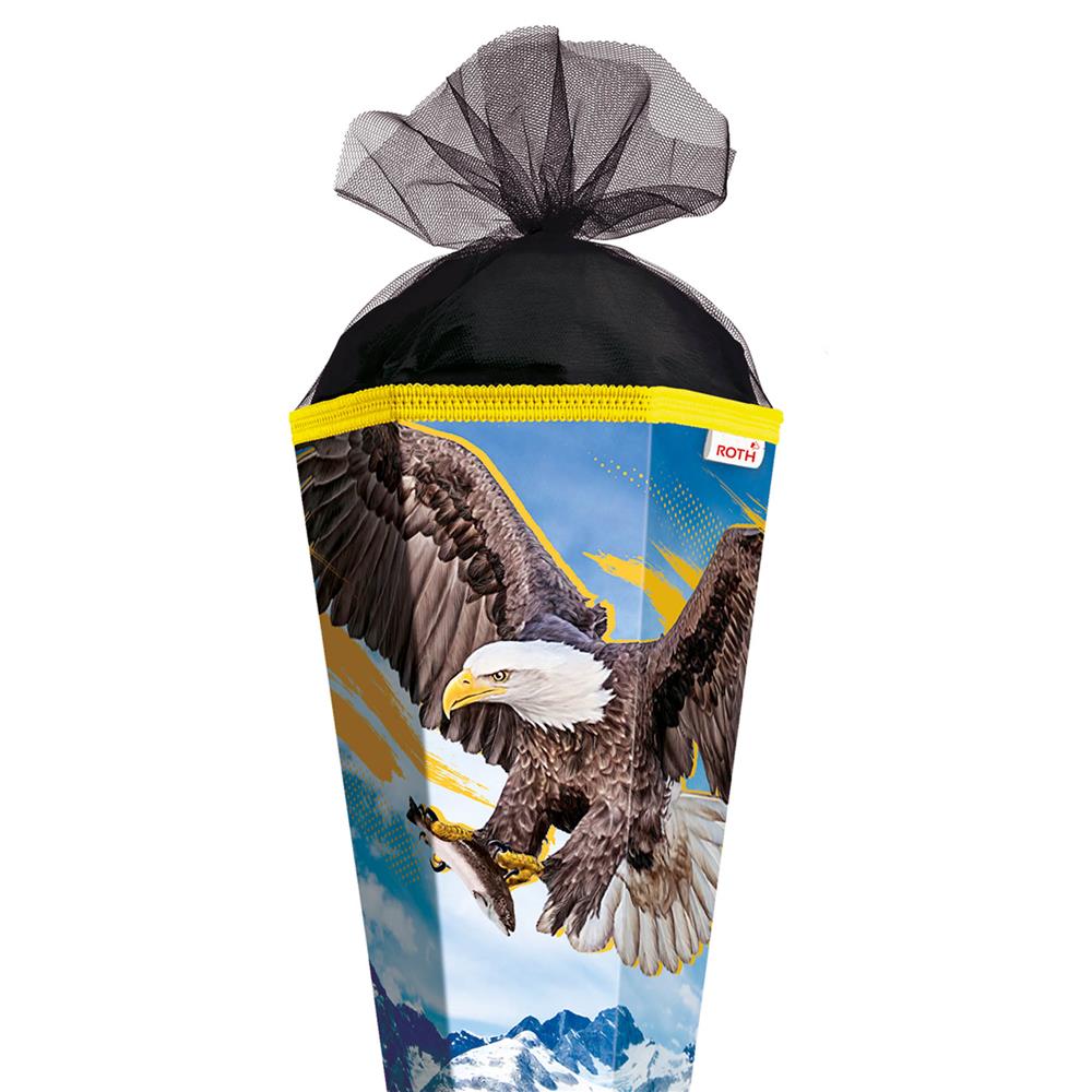 Roth Schultüte Seeadler, 85cm, eckig, Rot(h)-Spitze, Tüllverschluss