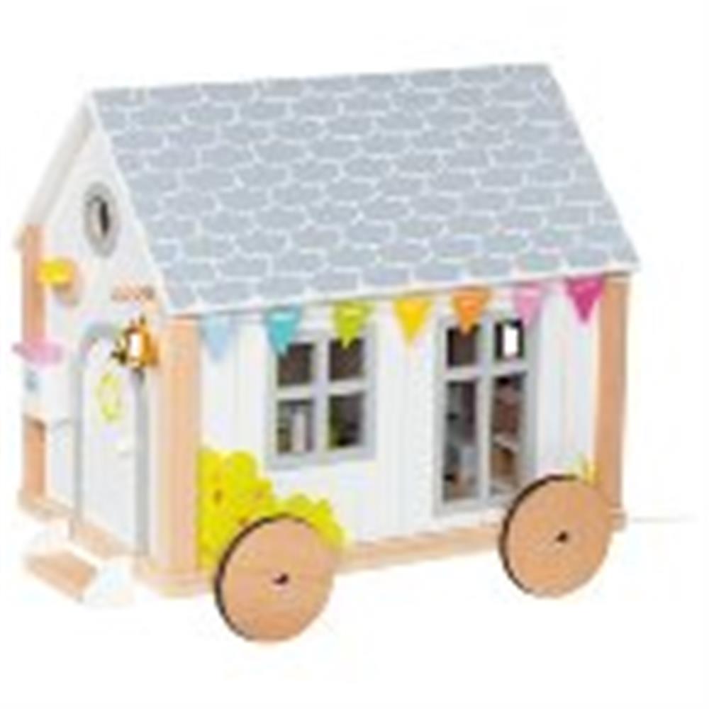 goki Puppenhaus Tiny House Hygge, Puppenstube aus Holz