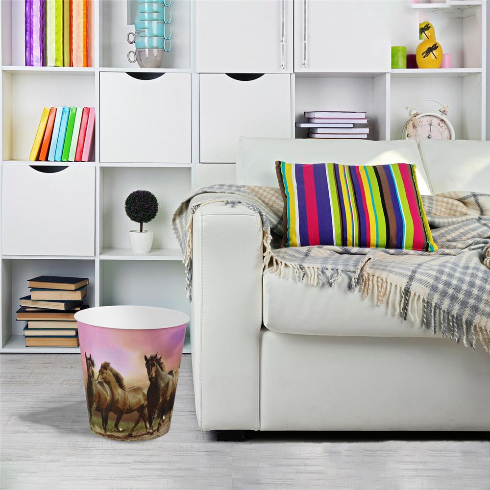 Idena Papierkorb, Pferde - 9 Liter Mülleimer/Apfalleimer aus Kunststoff