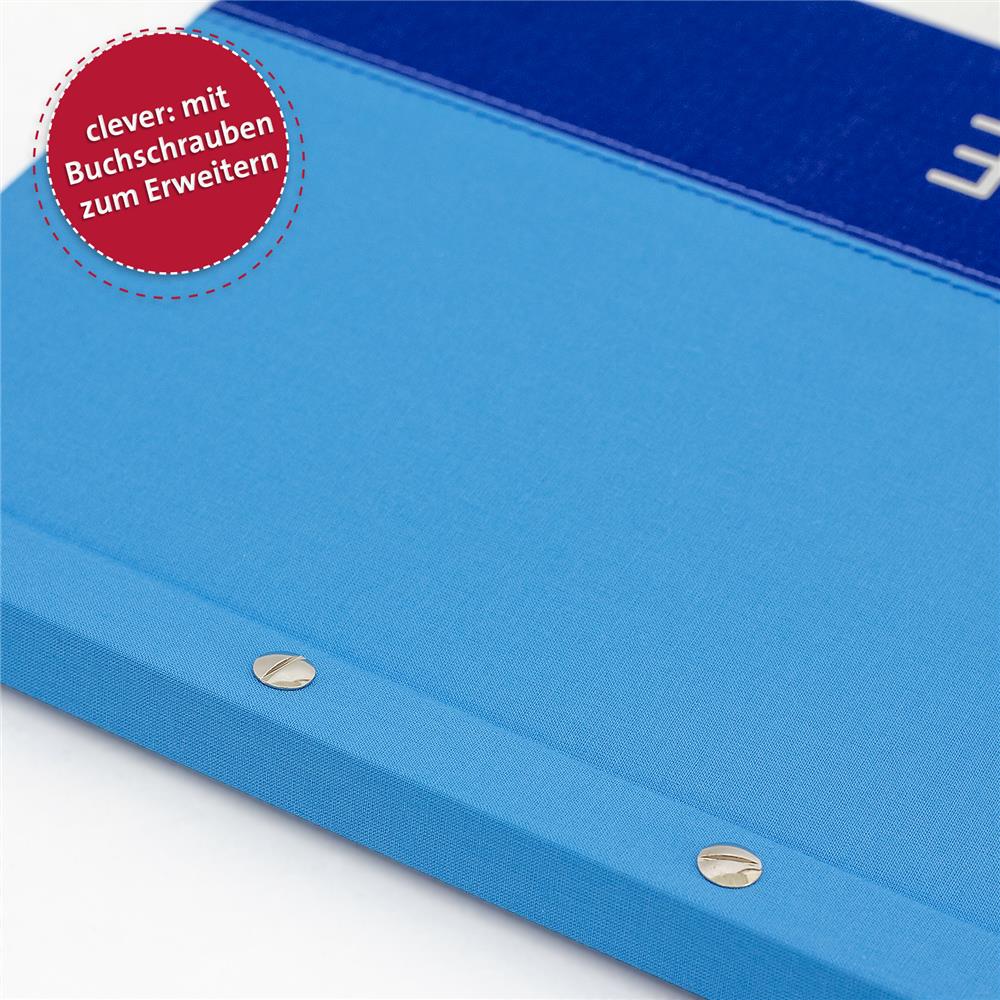 Roth Zeugnismappe Spectrum Blue, mit 12 A4 Klarsichthüllen, im Buchleineinband