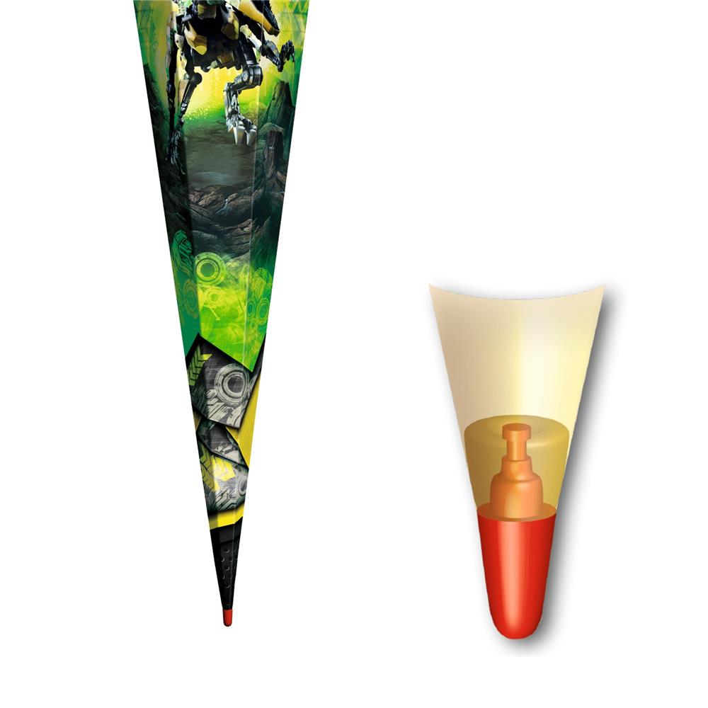 Roth Schultüte Dinosaurier Robo-Rex, 85cm, eckig, Rot(h)-Spitze, Tüllverschluss