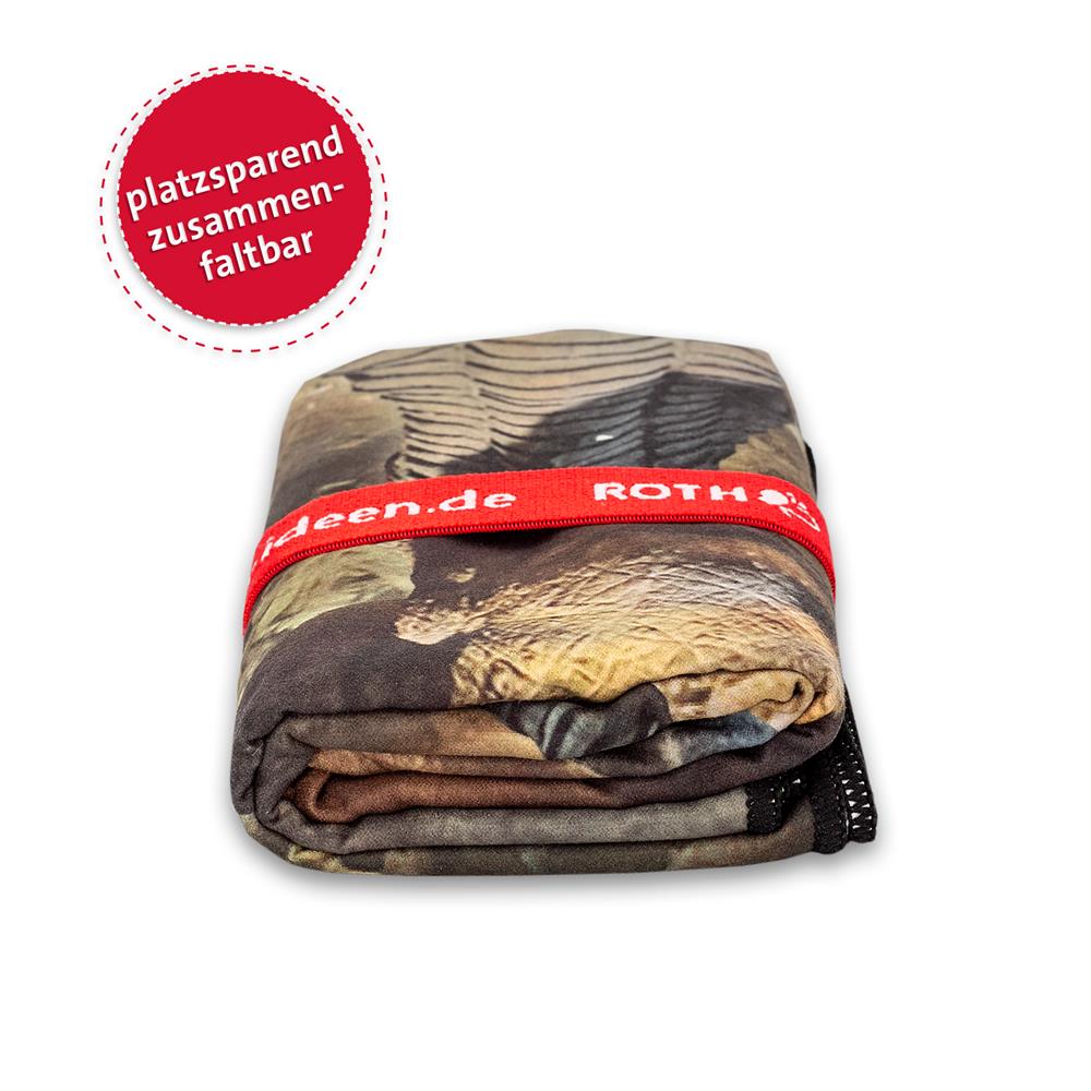 Roth Kinder-Badetuch, Dinosaurier Tyrannosaurus, 60x120 cm, platzsparend, schnell trocknend